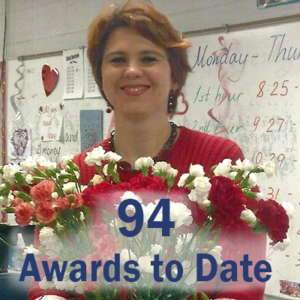 Katie Alder with 94 Awards to date text