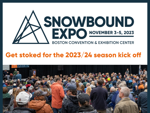 Boston Snowbound Expo logo and crowd photo