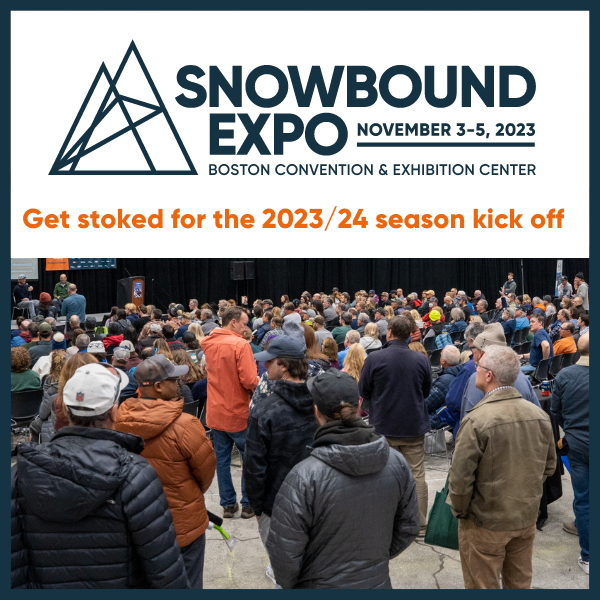 Boston Snowbound Expo logo and crowd photo
